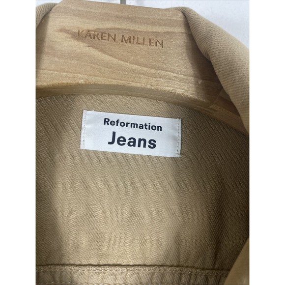Reformation Jeans  Women’s Dylan Jacket Wash Wheat Size XS (Missing belt) - Picture 2 of 9
